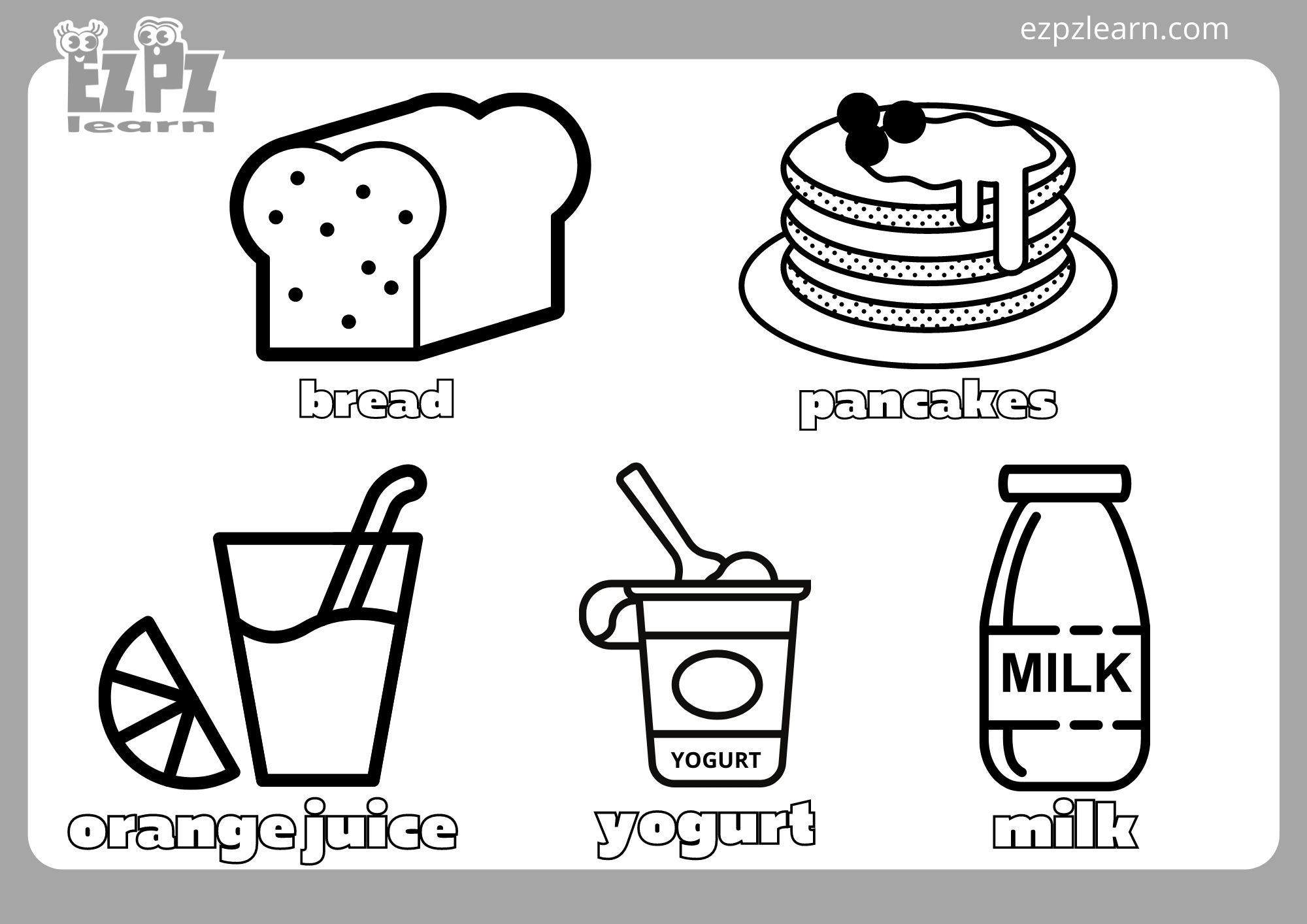 Breakfast Food Coloring page3
